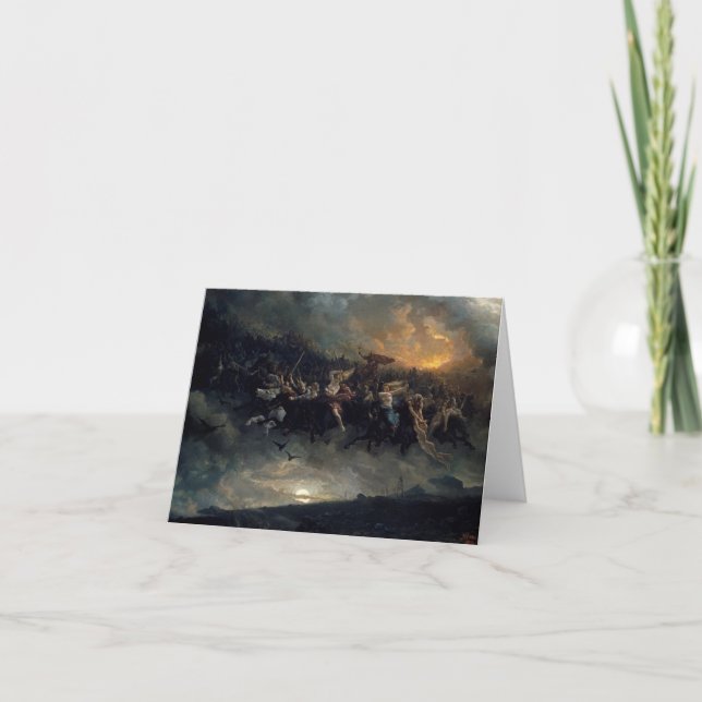 Tarjeta De Agradecimiento La caza salvaje de Odin por Peter Nicolai Arbo (Anverso)