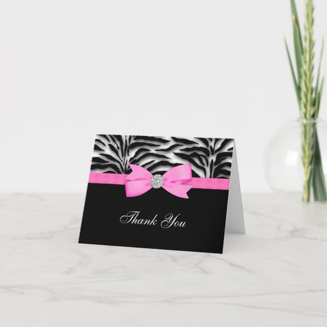 Tarjeta De Agradecimiento La cebra de las rosas fuertes le agradece las (Anverso)