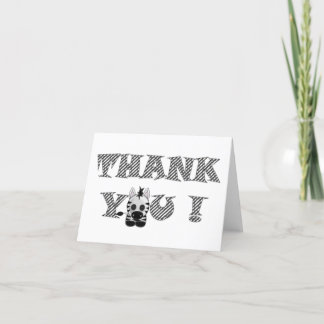 Tarjeta De Agradecimiento La cebra le agradece cardar