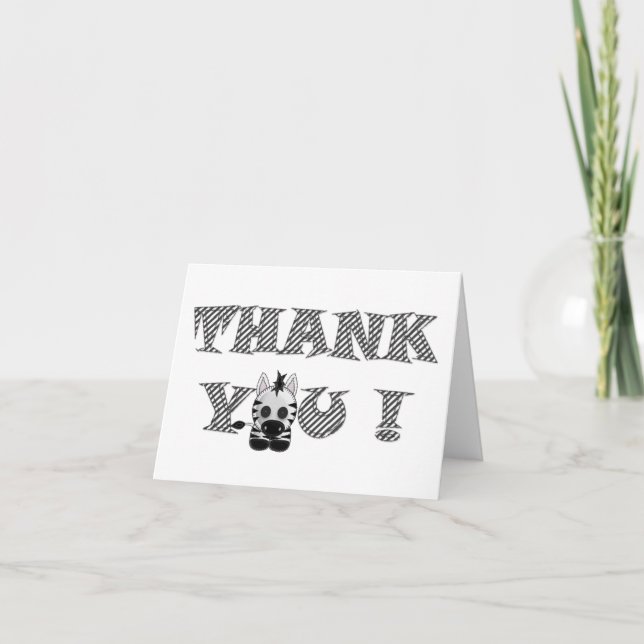 Tarjeta De Agradecimiento La cebra le agradece cardar (Anverso)