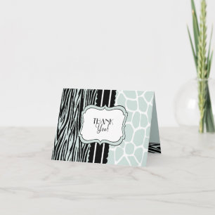 Tarjeta De Agradecimiento La cebra sabia y Jirafa-Le agradece