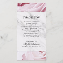 Tarjeta De Agradecimiento La ceremonia conmemorativa de mármol blanca de los