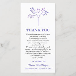 Tarjeta De Agradecimiento La ceremonia conmemorativa del árbol de la lavanda