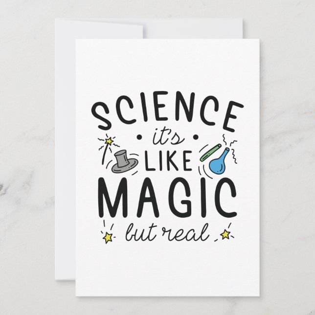 Tarjeta De Agradecimiento La ciencia es como la magia pero real (Anverso)