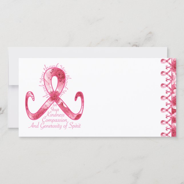 Tarjeta De Agradecimiento La cinta rosada le agradece (Anverso)