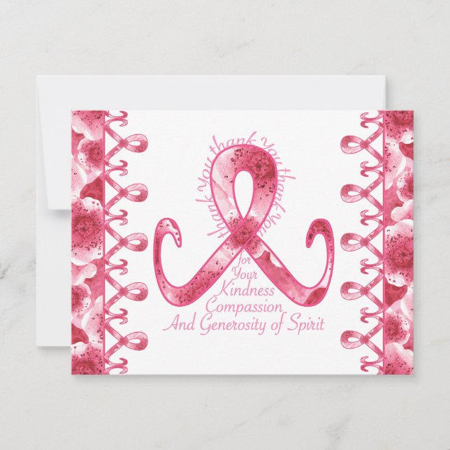 Tarjeta De Agradecimiento La cinta rosada le agradece (Anverso)