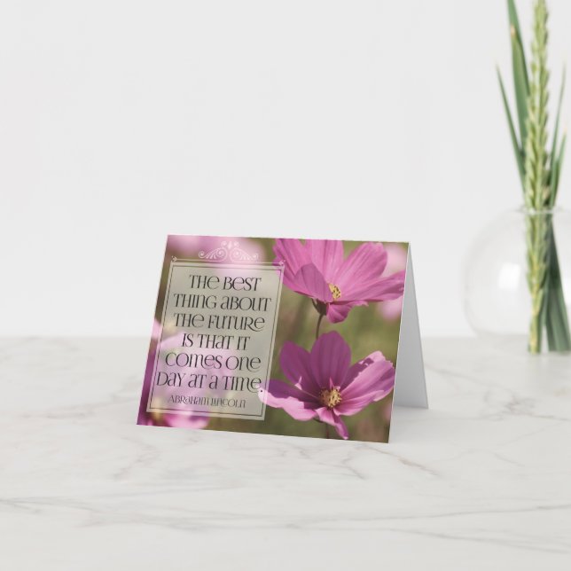 Tarjeta De Agradecimiento La cita Inspiradora de Abraham Lincoln "El futuro" (Anverso)