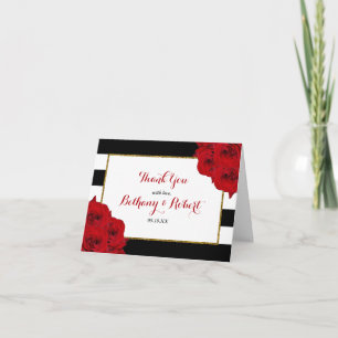 Tarjeta De Agradecimiento La Colección de Boda Chic Moderna de Lujo - Rosas