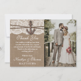 Tarjeta De Agradecimiento La colección de Bodas de ancla náutica rusa