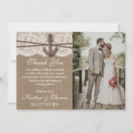 Tarjeta De Agradecimiento La colección de Bodas de ancla náutica rusa