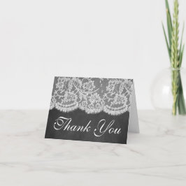Tarjeta De Agradecimiento La colección de Bodas de Chalkboard y Lace