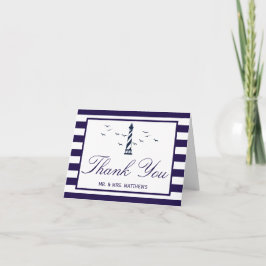 Tarjeta De Agradecimiento La colección de Bodas del faro náutico