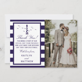 Tarjeta De Agradecimiento La colección de Bodas del faro náutico