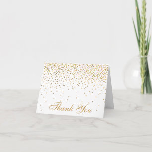 Tarjeta De Agradecimiento La colección de Bodas Glam Gold Confetti