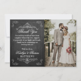 Tarjeta De Agradecimiento La colección de Bodas Ornate Chalkboard