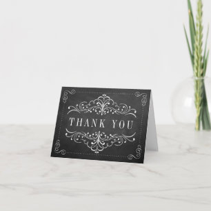 Tarjeta De Agradecimiento La colección de Bodas Ornate Chalkboard