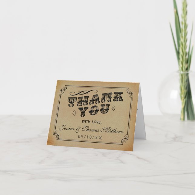Tarjeta De Agradecimiento La colección de Bodas Steampunk de Victoria (Anverso)