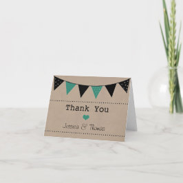 Tarjeta De Agradecimiento La colección moderna de la boda del empavesado de