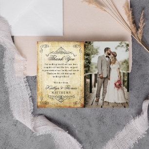 Tarjeta De Agradecimiento La colección Ornate Flourish Vintage Wedding