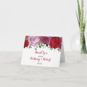 Tarjeta De Agradecimiento La colección romántica de Bodas florales