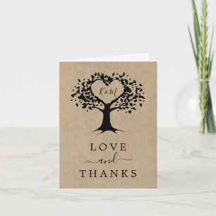 Tarjeta De Agradecimiento La colección rústica de la boda del árbol del