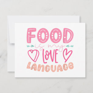 Tarjeta De Agradecimiento La comida es mi lenguaje de amor - Comida retro Lo