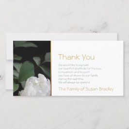 Tarjeta De Agradecimiento La condolencia blanca del monumento del Peony 2 le