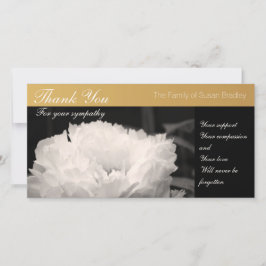 Tarjeta De Agradecimiento La condolencia blanca del Peony 1 le agradece