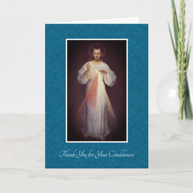 Tarjeta De Agradecimiento La condolencia católica de Jesús de la (Anverso)