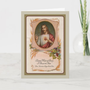 Tarjeta De Agradecimiento La condolencia católica de Jesús del corazón