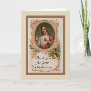Tarjeta De Agradecimiento La condolencia católica del corazón sagrado le