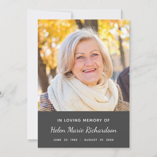 Tarjeta De Agradecimiento La condolencia conmemorativa de la condolencia de (Anverso)