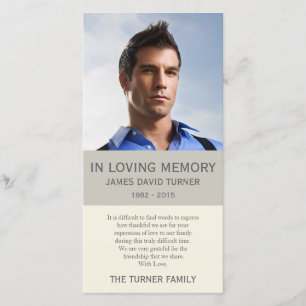 Tarjeta De Agradecimiento La condolencia conmemorativa personalizada de la