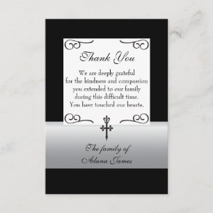 Tarjeta De Agradecimiento La condolencia cruzada de la flor de lis le