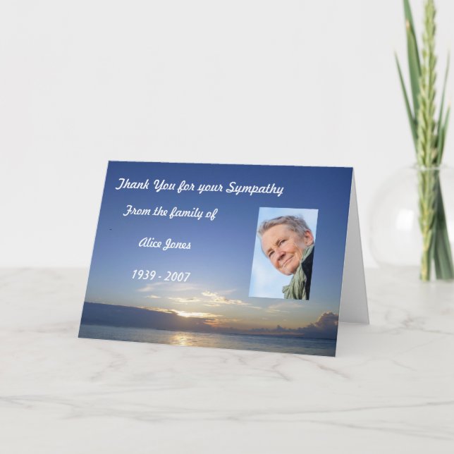 Tarjeta De Agradecimiento La condolencia de encargo le agradece cardar (Anverso)