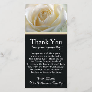 Tarjeta De Agradecimiento La condolencia de la pérdida del rosa blanco le