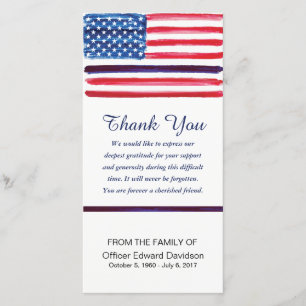 Tarjeta De Agradecimiento La condolencia de la policía le agradece señalar