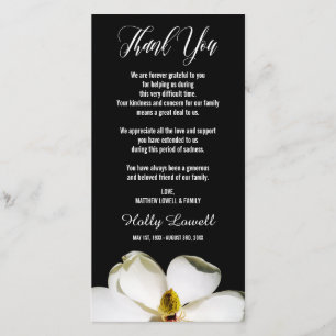 Tarjeta De Agradecimiento La condolencia de los pétalos el de la magnolia