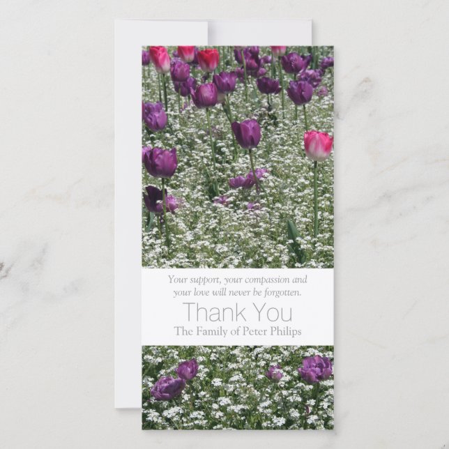 Tarjeta De Agradecimiento La condolencia de los tulipanes del jardín 1 le (Anverso)