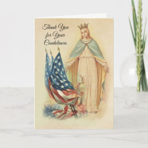 Tarjeta De Agradecimiento La condolencia del Virgen María de la bandera