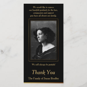 Tarjeta De Agradecimiento La condolencia elegante de la foto le agradece con