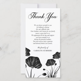 Tarjeta De Agradecimiento La condolencia elegante de las amapolas el | le