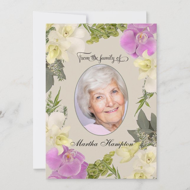 Tarjeta De Agradecimiento La condolencia floral de la foto le agradece con (Anverso)