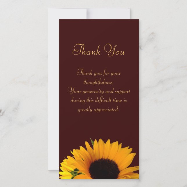 Tarjeta De Agradecimiento La condolencia le agradece (Anverso)