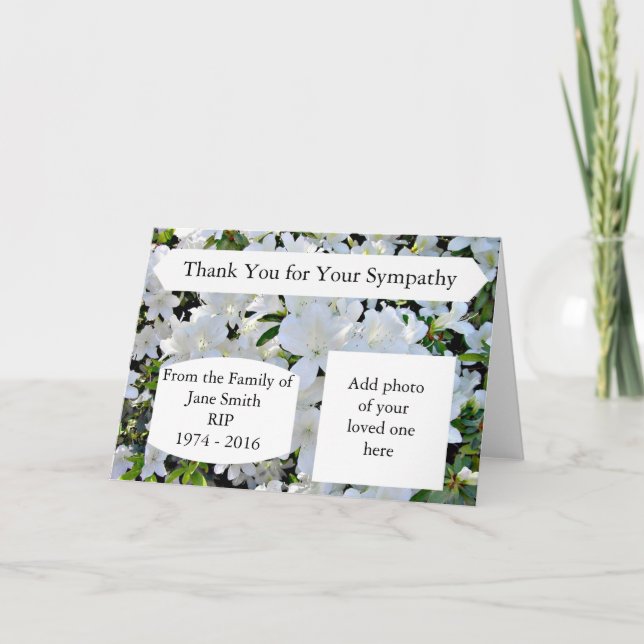 Tarjeta De Agradecimiento La condolencia le agradece carda personalizado (Anverso)