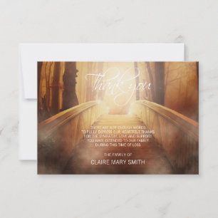 Tarjeta De Agradecimiento La condolencia LE AGRADECE puente conmemorativo