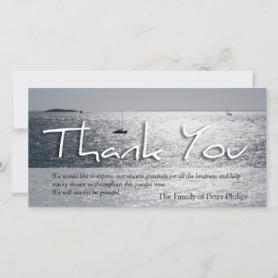 Tarjeta De Agradecimiento La condolencia moderna del paisaje marino 3 le
