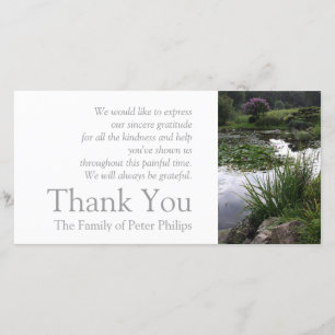 Tarjeta De Agradecimiento La condolencia pacífica de la charca del jardín 2