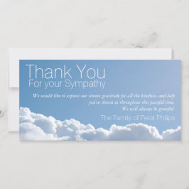 Tarjeta De Agradecimiento La condolencia pacífica del cielo 2 le agradece
