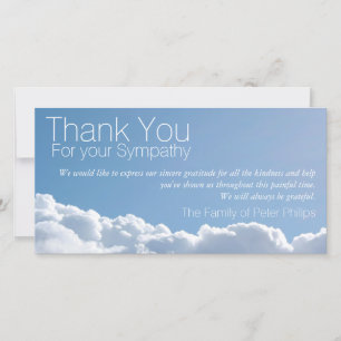 Tarjeta De Agradecimiento La condolencia pacífica del cielo 2 le agradece